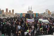 حضور پرشور ایثارگران یزدی در راهپیمایی ۲۲ بهمن/ میثاق دوباره با شهدا